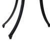 A close up view of the Black coloured  Marco Cast Aluminium Outdoor Table legs on a white background.