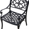 Marco Cast Aluminium Outdoor Chair without the cushion in black colour and a white background.