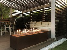 Load image into Gallery viewer, Galio Corten Linear Automatic Gas Fire Pit - 114cm Wide x 35cm Deep x 50cm High