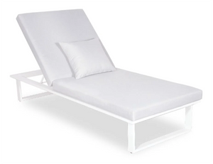 Vivara Sunlounge Australia - Single white frame with pale grey cushions