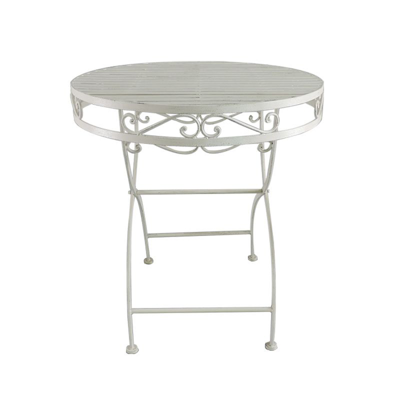 Albany Table in Wrought Iron white colour on a white background.