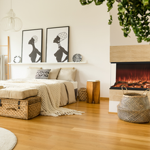 Load image into Gallery viewer, Astro Electric Fireplace Australia in a bedroom with left corner unit