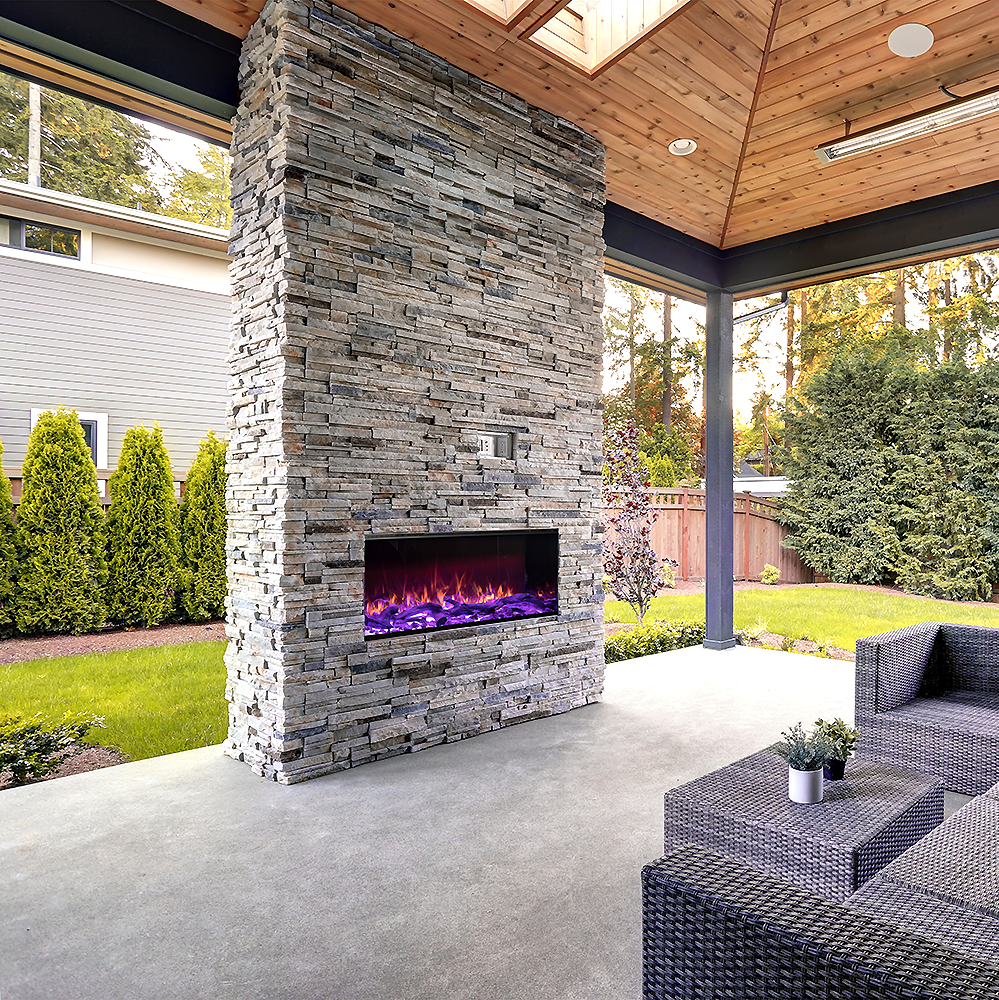 Astro Electric Fireplace Australia installed in an Outdoor wall 