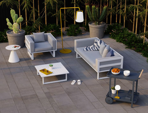 White coloured Vivara Sofa Australia - Single and Two Seater outdoor setting