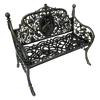 Side view of the Cameo Cast Iron Bench small size in black gold colour on a white background.