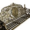 Side view of Cameo Cast Iron Bench Large size in black gold colour on a white background.