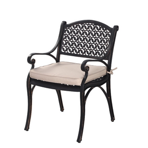 Chantal Chair in sand black with cream cushion