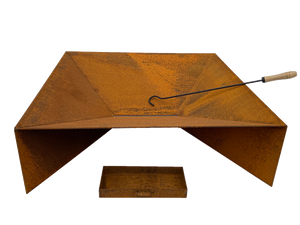 Natural Rust Fuji Fire Pit complete with poker and ashtray