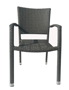 Clemence PE Wicker Chair in grey color