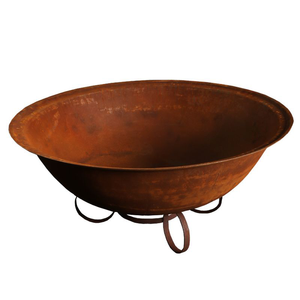 Cast Iron Deep Fire Pit Bowl 120cm with Ring Base 