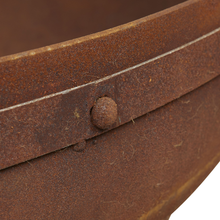 Load image into Gallery viewer, Close up view of the stud detail around the top of the Indian Kadai Replica fire pit
