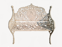 Load image into Gallery viewer, Cameo Cast Iron Bench small size in the antique white colour