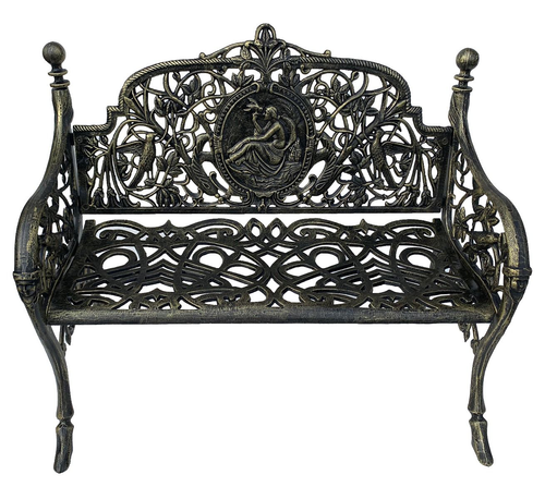 Cameo Cast Iron Bench small size in black gold colour