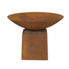 Cast Iron Deep Fire Pit Bowl with Trivet and Cube Base - 82cm Diameter