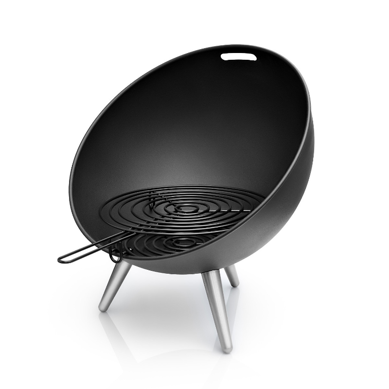Fireglobe Fire Pit and grill - Eva Solo by Claus Jensen & Henrik Holbæk on a white background.