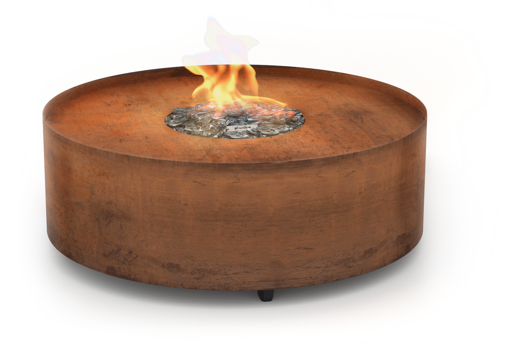 Galio Corten Round Gas Fire Pit Australia - 95cm Diameter x 35cm High