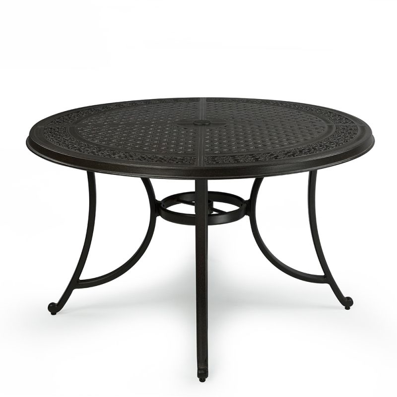 Fuji Aluminium Round outdoor Table in sand black colour. 