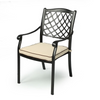 Fuji Aluminium Chair in sand black with cream coloured cushion.