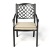 Fuji Chair in sand black colour with cream seat cushion.