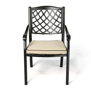 Fuji Chair in sand black colour with cream seat cushion