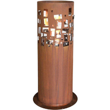 Load image into Gallery viewer, Gustav Commerce Corten Finish Outdoor Fireplace - 34.3cm Diameter x 98cm High