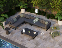 Load image into Gallery viewer, Vivara Modular Sofa - lifestyle garden modern furniture set in charcoal
