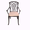 Dark Bronze Chair and cream cushion of the Mauritius 3 Piece Setting with a white background.