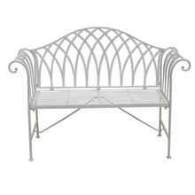 Load image into Gallery viewer, Lavinia Iron Bench Australia in Antique White colour