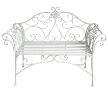 Load image into Gallery viewer, Katerina Iron Bench in Antique White colour