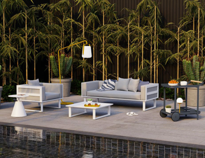 Vivara Single and Two Seater outdoor furniture set in White