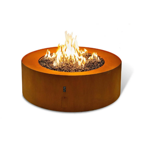 Galio Star Corten Automatic Outdoor Gas Fireplace with Remote - 95cm Diameter x 33cm High