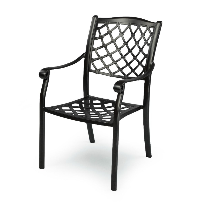 Positano Aluminium Outdoor Chair in Sand black colour on a white background.