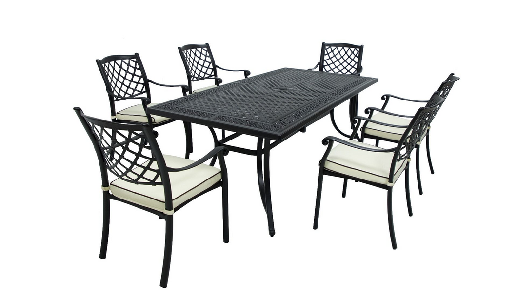 Positano Aluminium 7 piece Outdoor Setting Australia