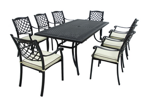 Positano Aluminium 9 piece Outdoor Setting Australia