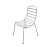 The Sarahline white metal chair with a white background.
