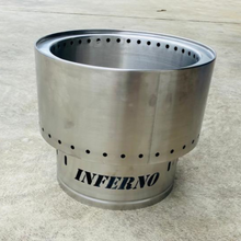 Load image into Gallery viewer, Smokeless Stainless Steel Fire Pit with inferno cut in the base