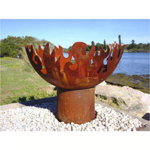 Load image into Gallery viewer, The Flame Dancer Fire Pit in rust - 80cm Diameter x 40cm Deep