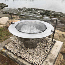 Load image into Gallery viewer, Complete set up of the Teppanyaki Stainless Steel Fire Pit