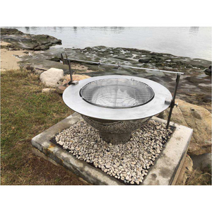 Complete set up of the Teppanyaki Stainless Steel Fire Pit