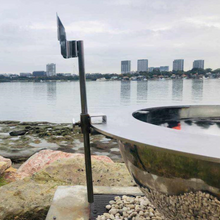 Load image into Gallery viewer, Custom made brackets and spit pole on the Teppanyaki Stainless Steel Fire Pit