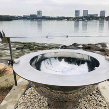 Load image into Gallery viewer, Teppanyaki Stainless Steel Fire Pit complete with brackets, spit poles and rotisserrie