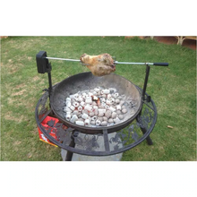 Load image into Gallery viewer, The Ultimate BBQ Fire Pit with a lamb roast cooking on spit