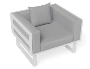 White coloured Vivara outdoor Sofa Australia - Single Seater with cushion