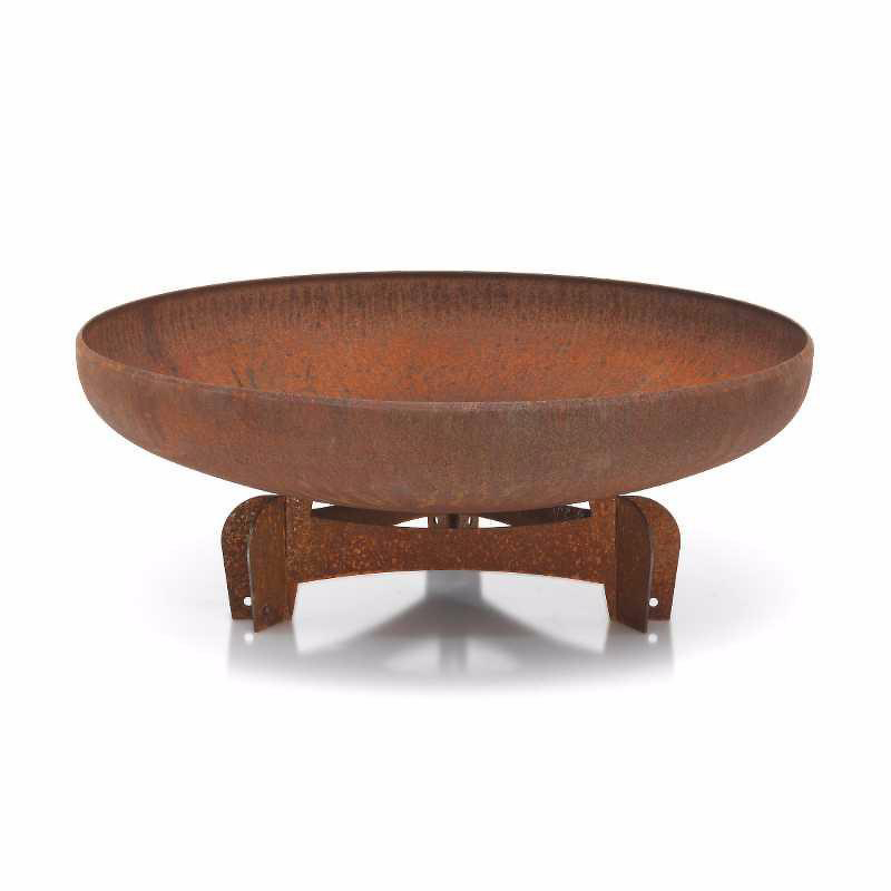 Yagoona Yabbi Outdoor Fire Pit Australia in rust colour - 80cm Diameter with a white background.